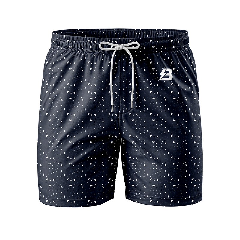 Blue Speckle Shorts by BOLT Custom Sportswear featuring a modern speckle pattern and athletic fit for active wear.