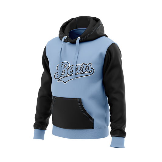 Blue bears hoodie from BOLT Custom Sportswear with a cozy fit and bear graphic design.