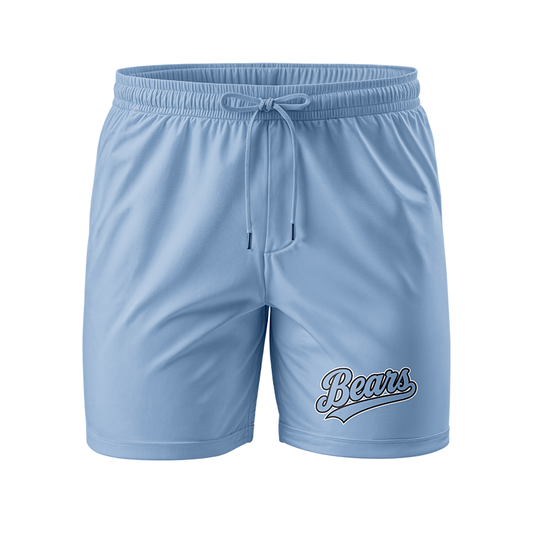 Blue BOLT Custom Sportswear bears shorts with a comfortable fit and detailed bear logo design.
