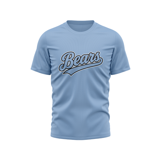 Blue bears short sleeve T-shirt from BOLT Custom Sportswear, featuring a bear graphic on the front.