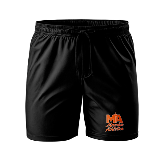 Black Mamba Athletics shorts by BOLT Custom Sportswear, showing the athletic shorts with logo and comfortable fit.