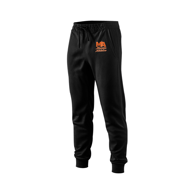 Black Mamba Athletics windbreaker joggers by BOLT Custom Sportswear, featuring a relaxed fit and athletic style.