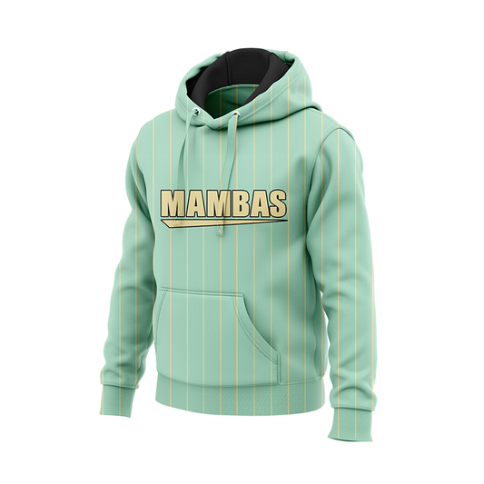 Bolt Custom Sportswear MAMBAS hoodie with mint green color and logo on front, casual fit, ideal for athletic and everyday wear.