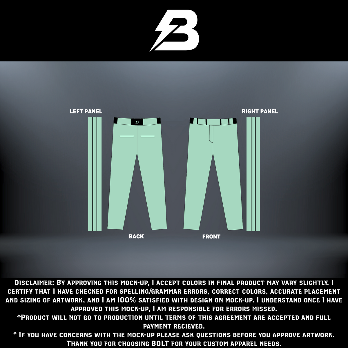 Black MAMBAS pants by BOLT Custom Sportswear, featuring a comfortable fit and sporty design.